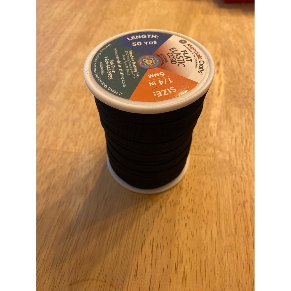 New spool flat .25 1/4 inch elastic black